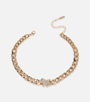 Freedom Jewellery Freedom Gold Diamante Chunky Chain Butterfly Necklace